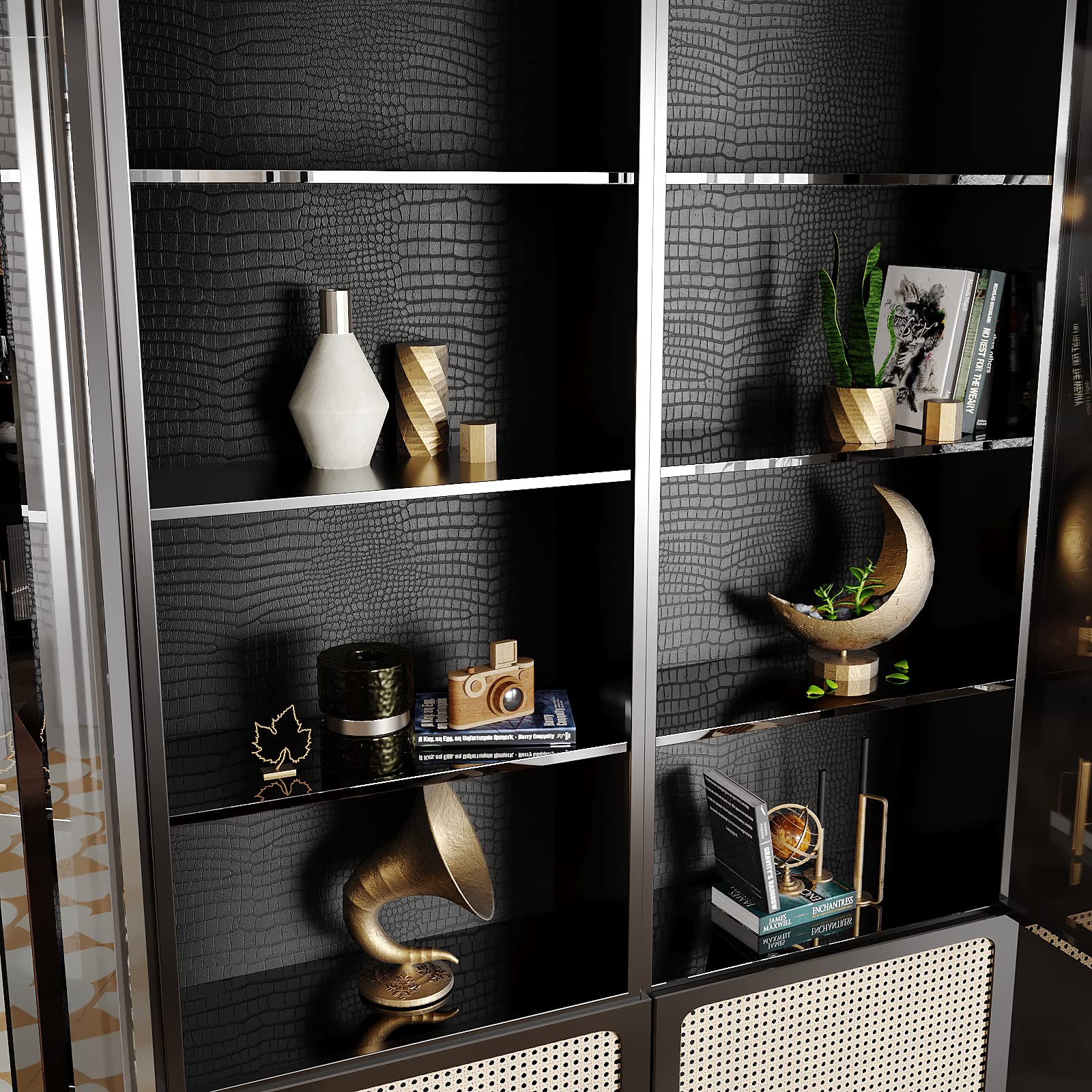 Papier Peint à Motif Géométrique En Treillis Design, Papier Peint Quadrillé Noir Et Argenté Classique, Chambre à Coucher, Salon, Décor Lumineux