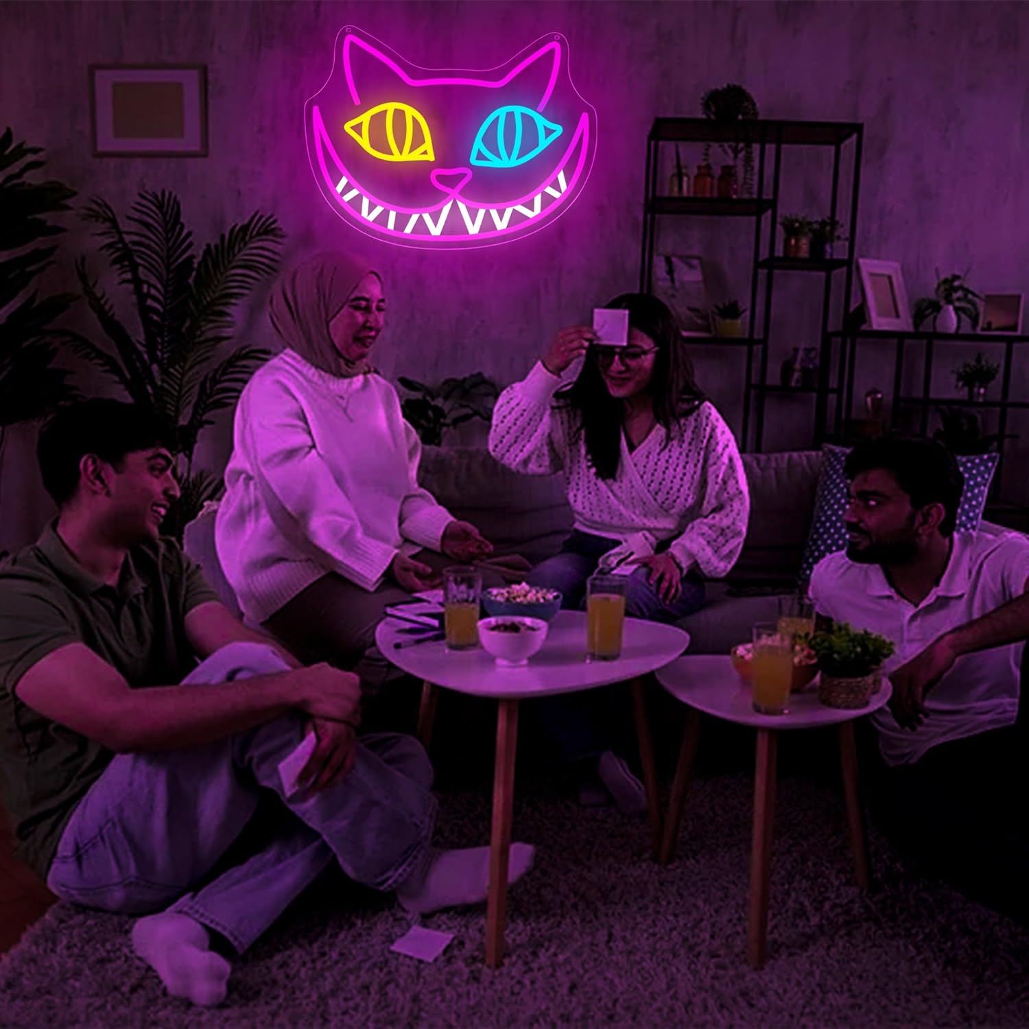 Cat Neon Sign for Wall Decor Dimmable Cartoon Neon Light for Men LED Light Up Sign Suitable for Living Room Clothing Store Man Cave Birthday Gift Size 13.7 * 10.3In(P069) - Image 4