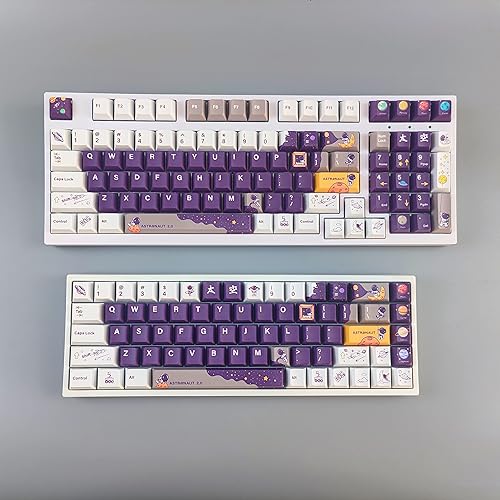 Miniatura 9 de Teclas - Tema de astronauta, altura de cereza, 142 teclas, material PBT, opaco