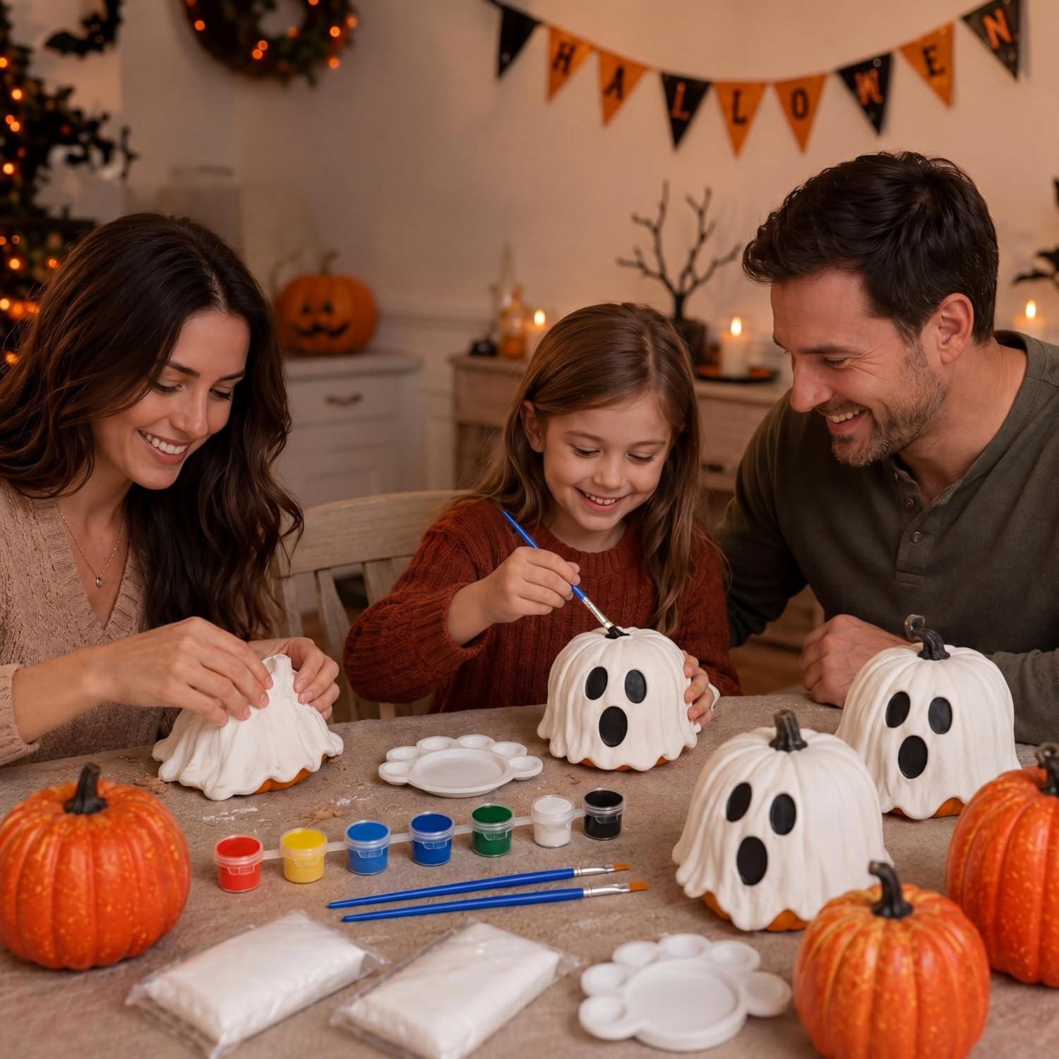 Seenelling 3 Sets Halloween Pumpkin Ghost Crafting Kit