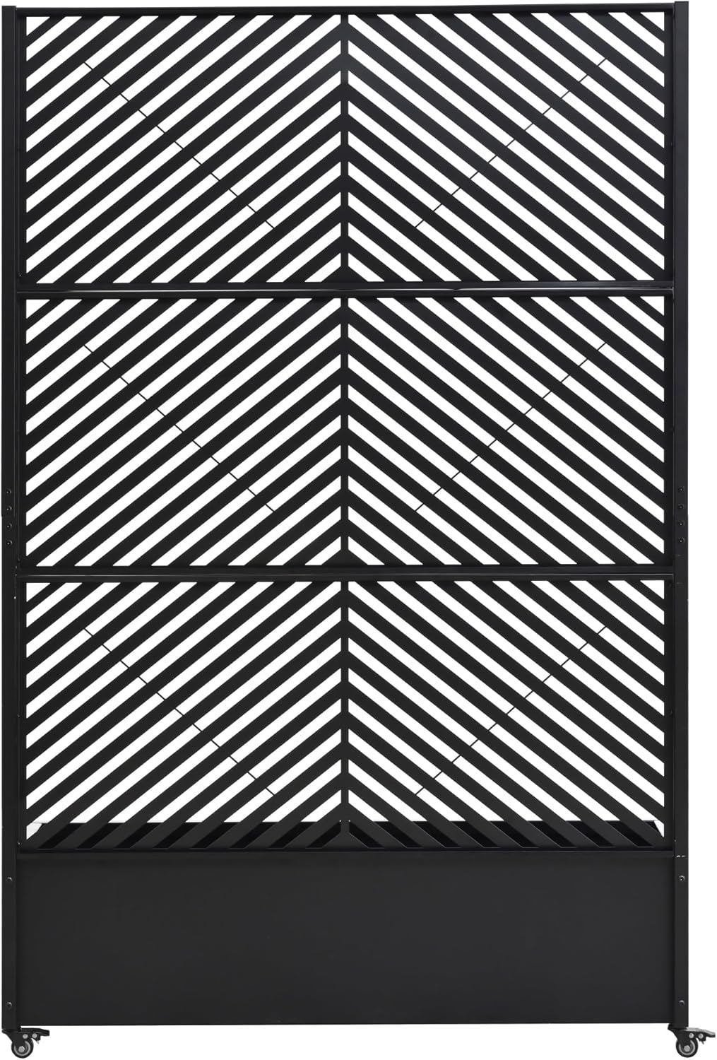 73"x47"x16" Metal Raised Garden Bed with Wheels & Trellis, Galvanized Planter Box with Privacy Screen, Drainage Holes for Climbing Plants Vegetables Vines