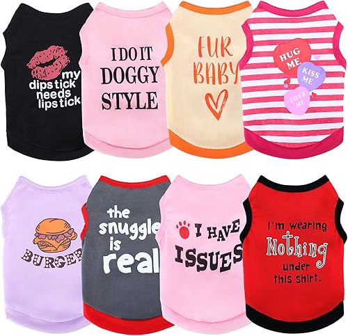 Miniatura 1 de 8 piezas de camisas para mascotas, camisas para cachorros, camisa suave para perro, camisetas lindas para perro, sudaderas para el día de San