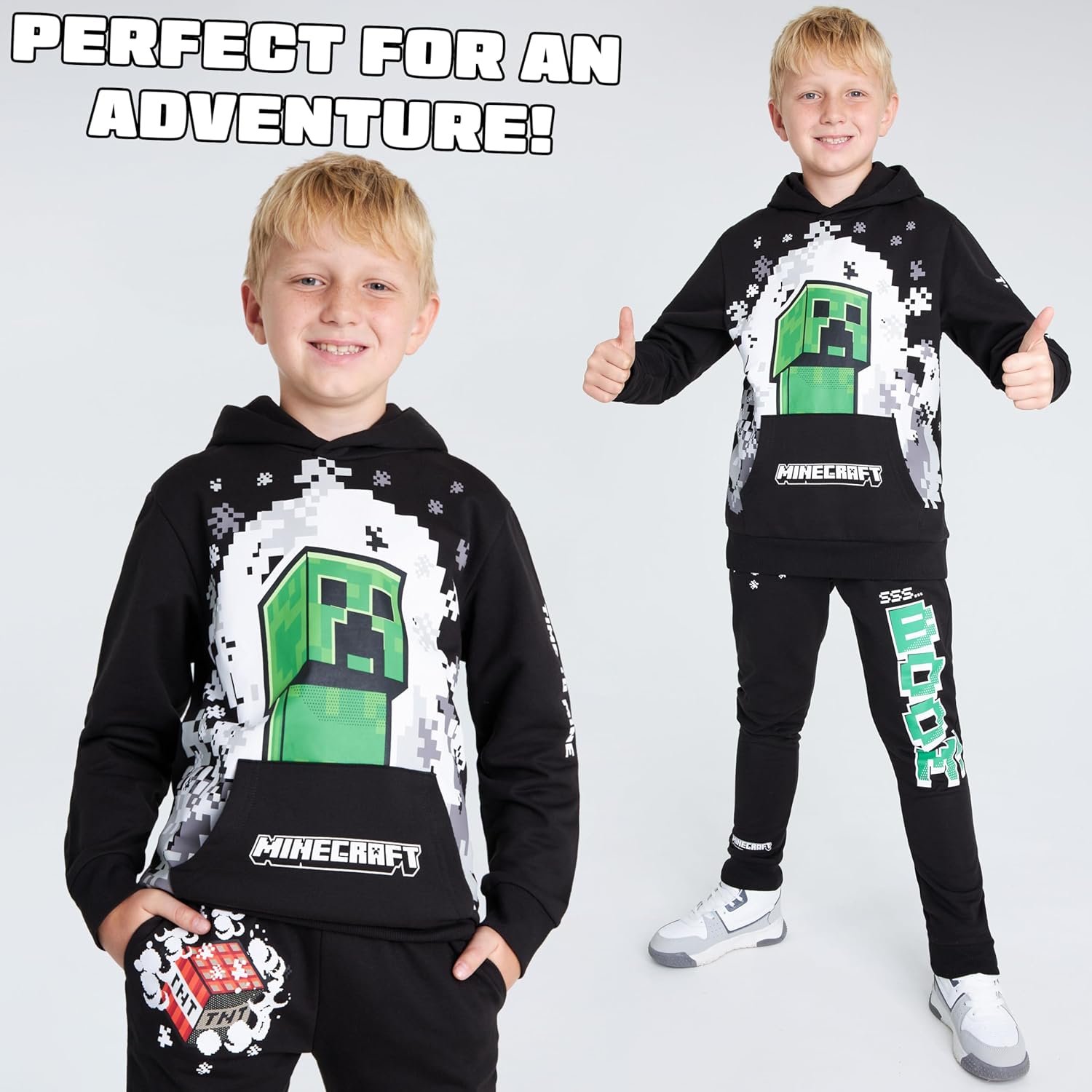 Minecraft Boys Pants Set - Cozy Hoodie and Joggers for Kids - Fun Gifts for Boys - Image 5