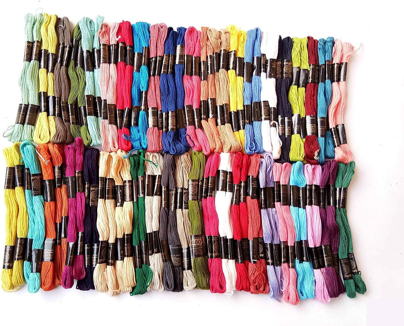 Hand Embroidered Cotton Thread Skeins Set For Craft & Projects (Multicolor, Pack Of 25), 100 Gram