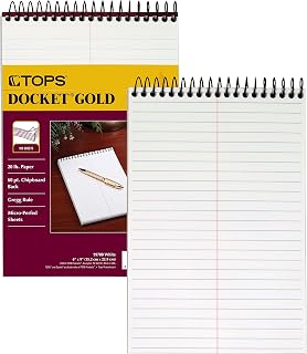 Tops Docket Gold Steno Book, 6" x 9", Gregg Rule, Clear Poly Cover, 100 Sheets (99708)