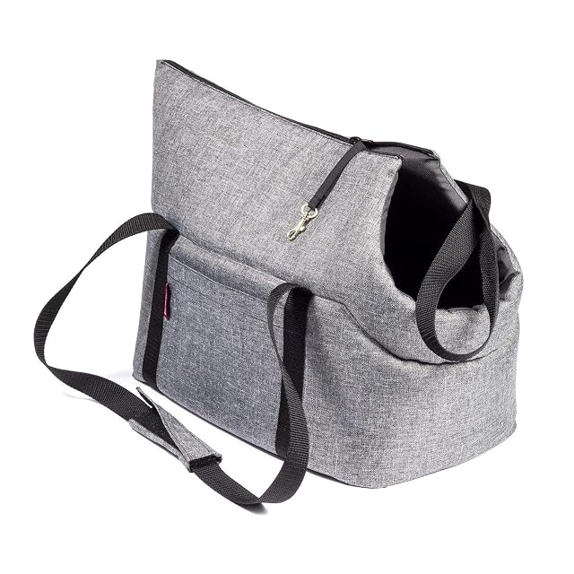 Foto 5 de 8 de BoutiqueZOO Bolsa para Perros, Bolsa para Cachorros - Gris, M: 38x28x28 cm