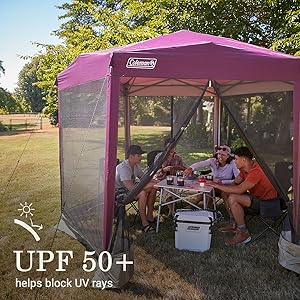 Coleman Back Home Screened Canopy Tent with Instant Setup, Outdoor Gazebo for Bug-Free Lounging, Fits Over Picnic Tables, Ideal for Parties, Events, Tailgates, Dining, & More