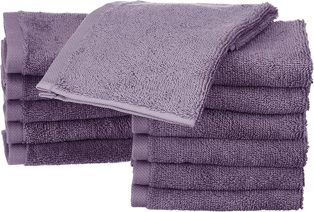 Amazon Basics Cotton Washcloths - 12-Pack, Lavender