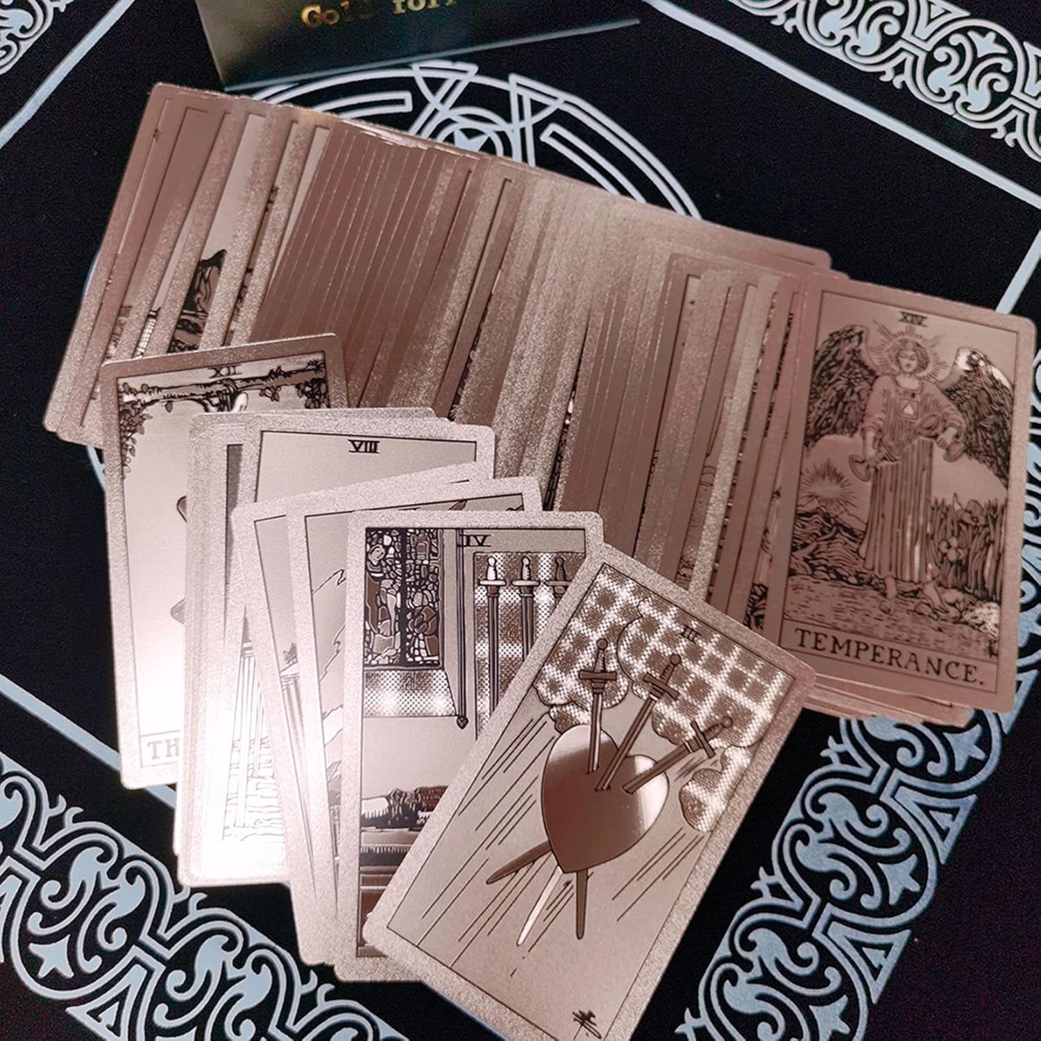 Tarot Cards for Beginners,Oracle Cards Deck with Guidebook Pink Waterproof Cards, Fortune Teller Game Set for Family Reunion Expert Reader for Christmas Birthday, Pink