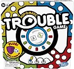 Hasbro Trouble Board Game Pop-o-Matic Dice Roller Includes Power Die and Shield to Amp Up The Fun, Game for Kids Ages 5 and Up, 2-4 Players, English (Amazon Exclusive), F1358