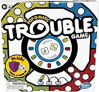 Hasbro Gaming Trouble Board Game with Bonus Power Die & Shield - Pop-O-Matic Family Fun for Ages 5+, 2-4 Players (Amazon Exclusive)