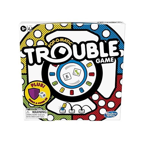 Hasbro Gaming Trouble Board Game, Includes Bonus Power Die and