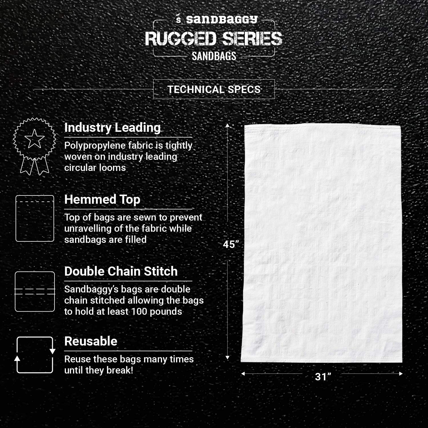 Sandbaggy Bolsas De Basura Transparentes De 31 X 45 Pulgadas Para