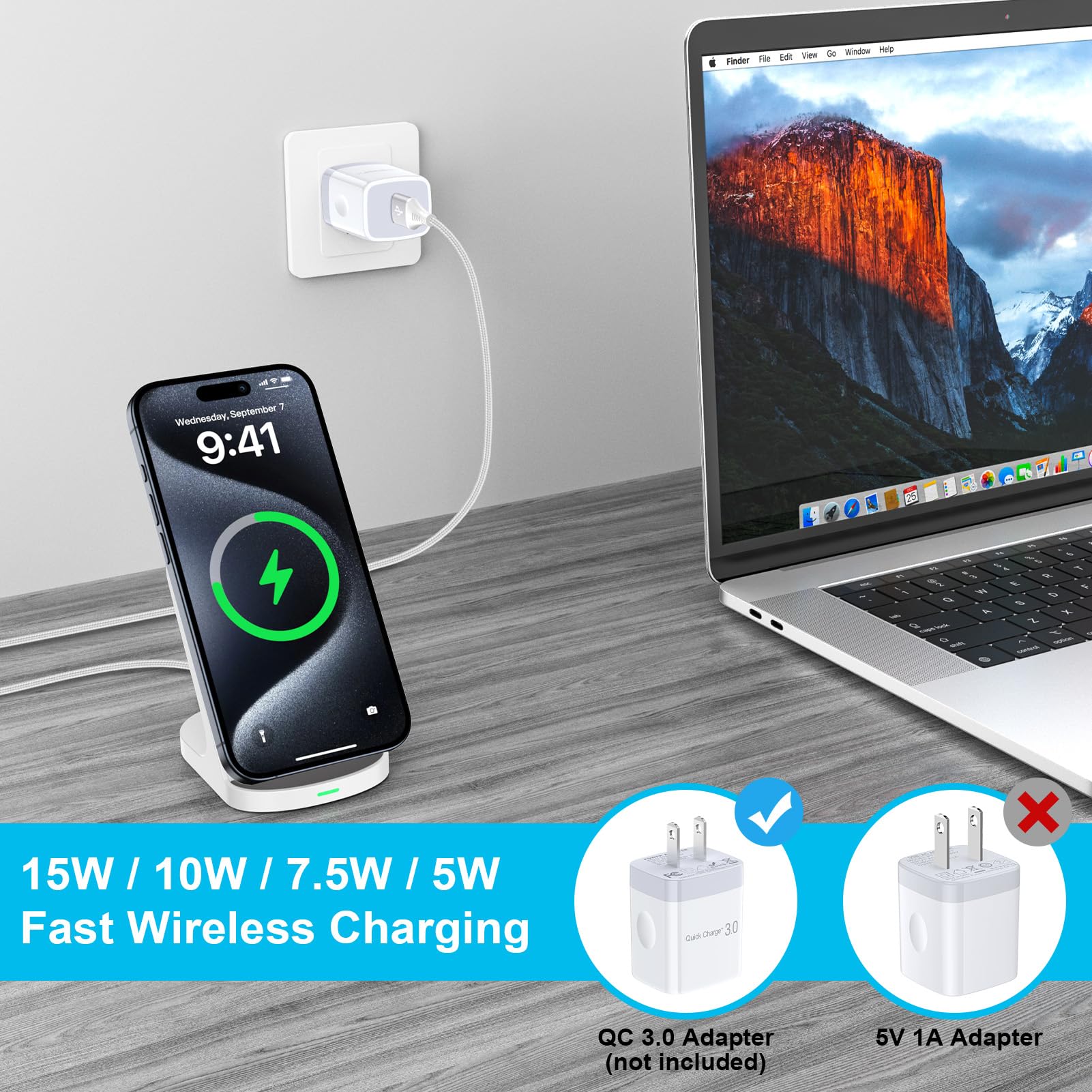 15W Kabellose Ladestation Für Google Pixel – Inkl. Adapter, Schnelles Laden