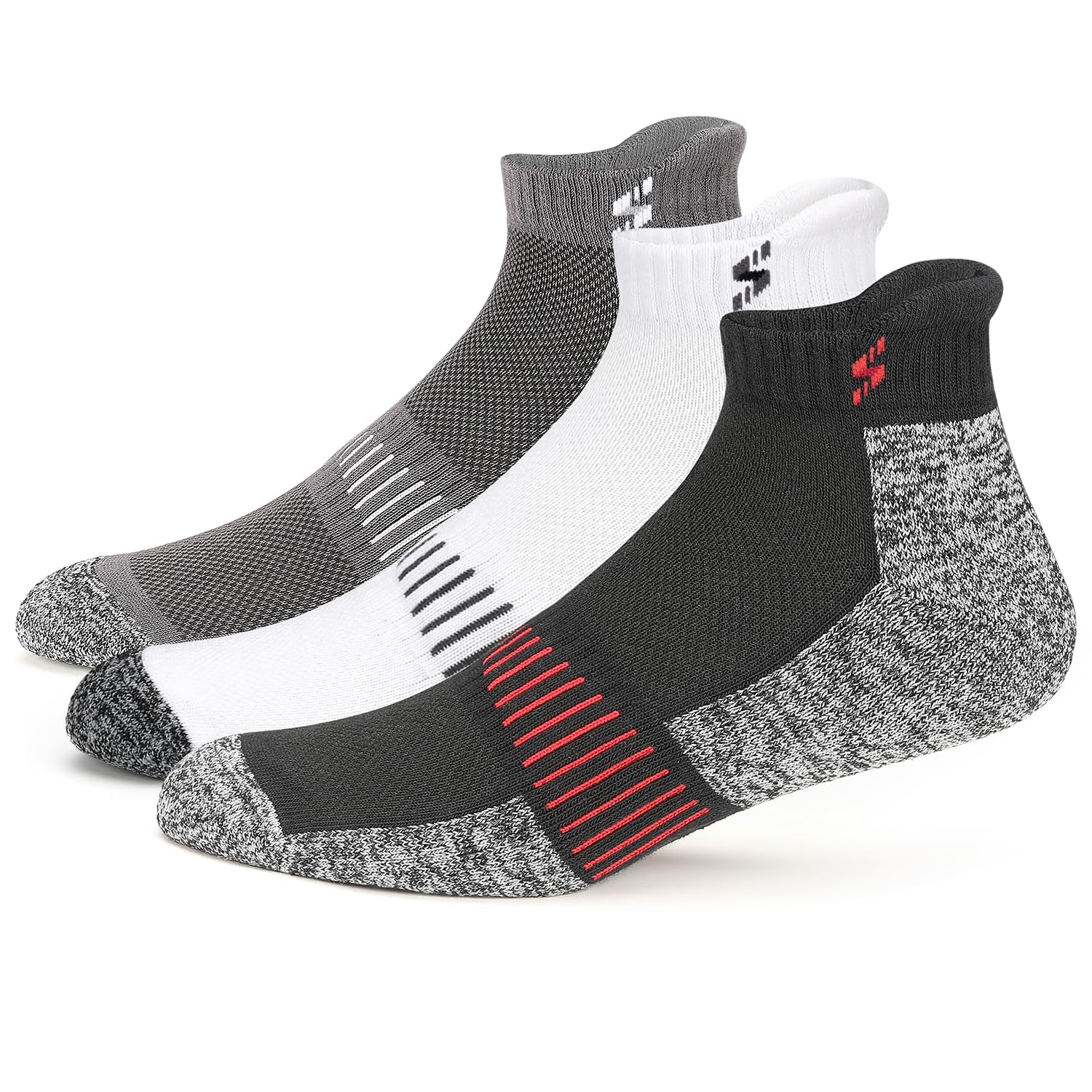 Ankle Socks for Men & Women (Unisex) Made With Durable, Breathable Cotton, Anti Odour & Anti Bacterial - Pack of 3, Free Size