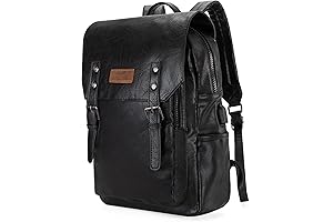 Ben Sherman Black PU Leather Backpack - Vintage, Stylish and Functional