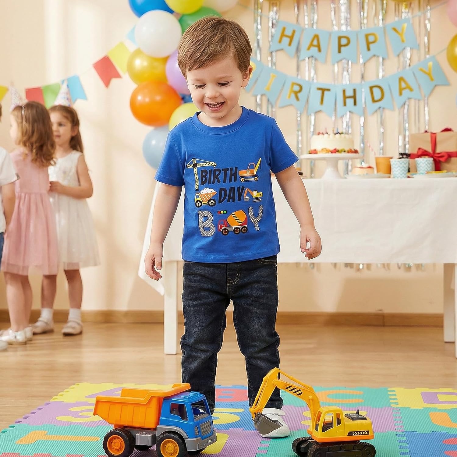 UNICOMIDEA Birthday Shirts Boy Cotton Front Cartoon Back Number Printed T-Shirt for 2-5 Years - Image 5