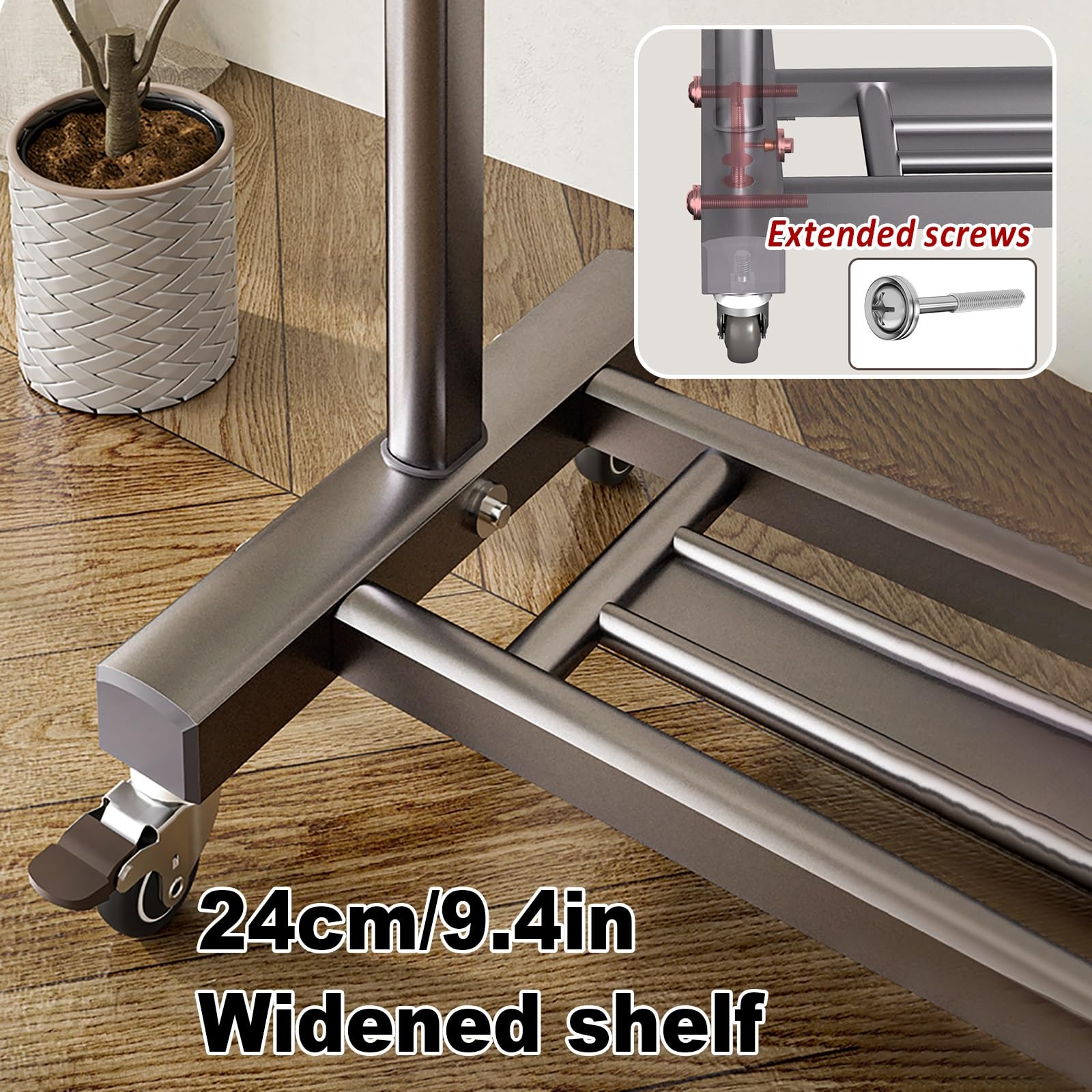 Perchero de metal portátil con ruedas – Ropa pesada para abrigos y vestidos, ideal para uso doméstico y de oficina, diseño que ahorra espacio, fácil li