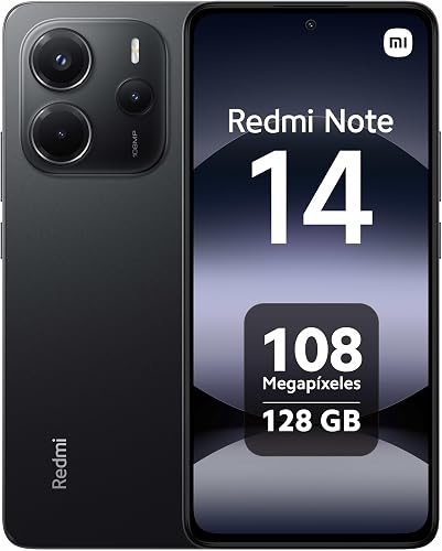XIAOMI Redmi Note 14 Teléfono Inteligente, 8GB RAM 128GB, Pantalla AMOLED de 6,67 Pulgadas, 120Hz, Cámara 108MP, Sensor de Huellas Dactilares, NFC, Turboalimentado de 33W, 5500mAh, Negro