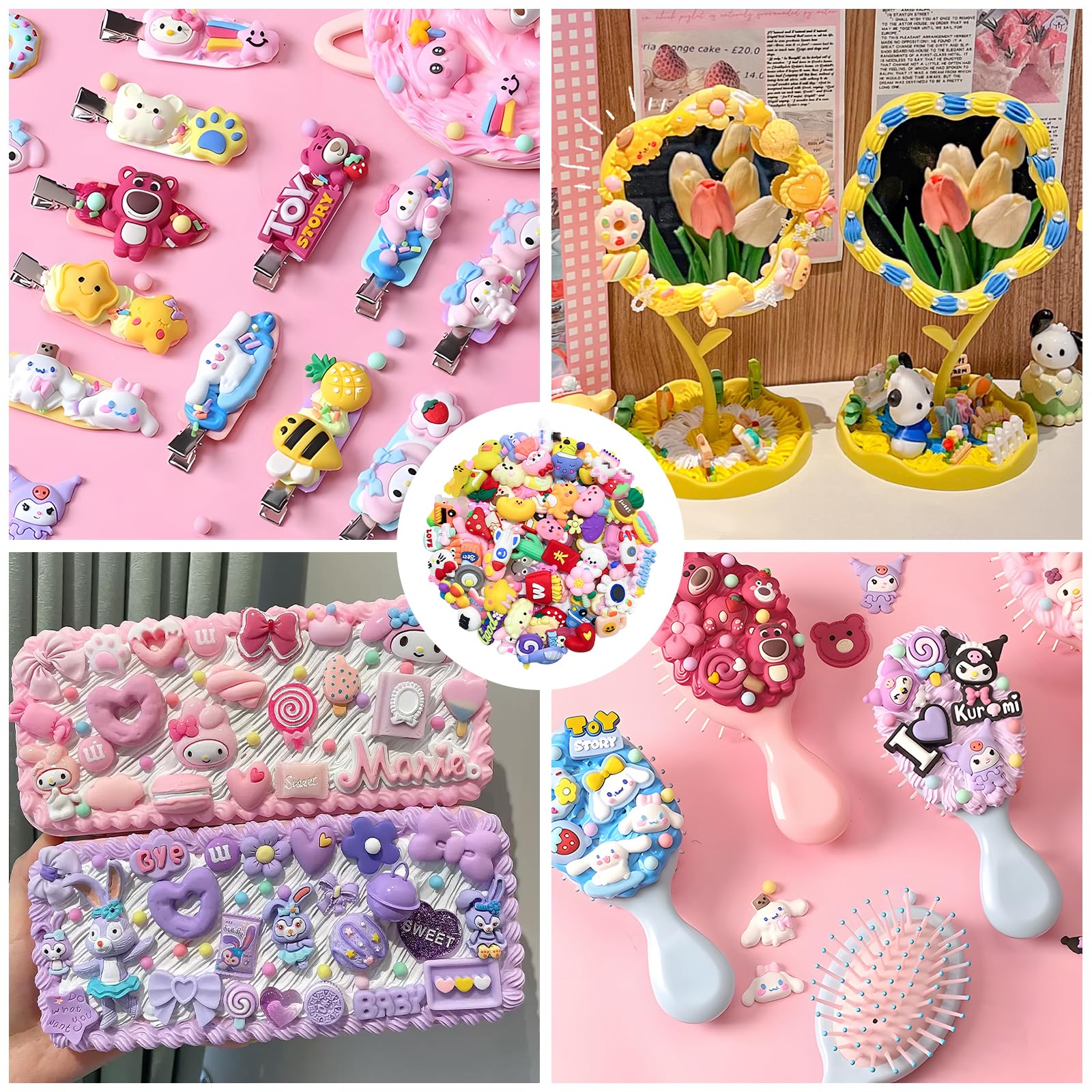 60 Kawaii Slime Charms – Süße Harz Flatbacks, Früchte & Tiere, Bunte Ornamente Für Handyhüllen, Nageldesign, Scrapbooking & Basteln