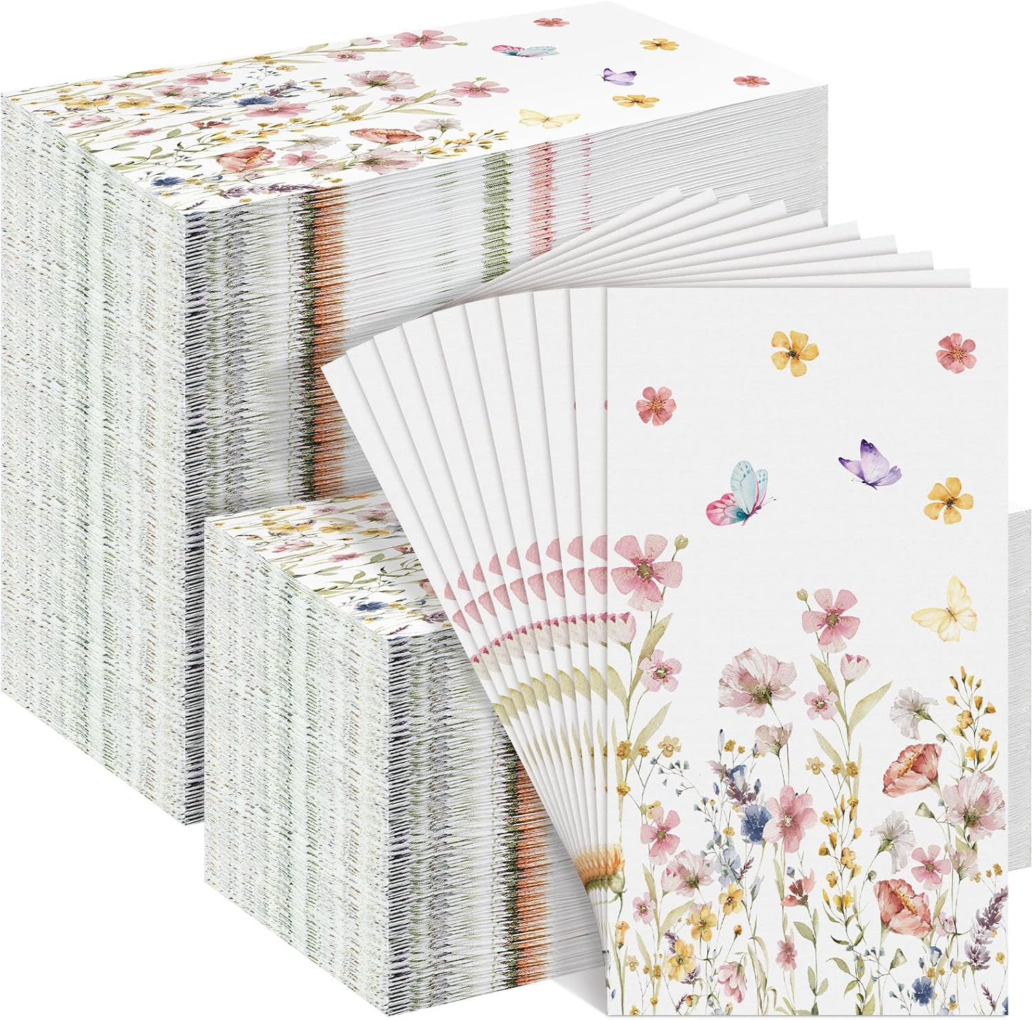 Jetec 200 Pcs Spring Disposable Hand Towels for Bathroom Spring Wildflower Disposable Guest Napkins Home Napkins Hand Towels for Toilet, Wedding, Birthday, Bridal Birthday Holiday Tea Dinner Party