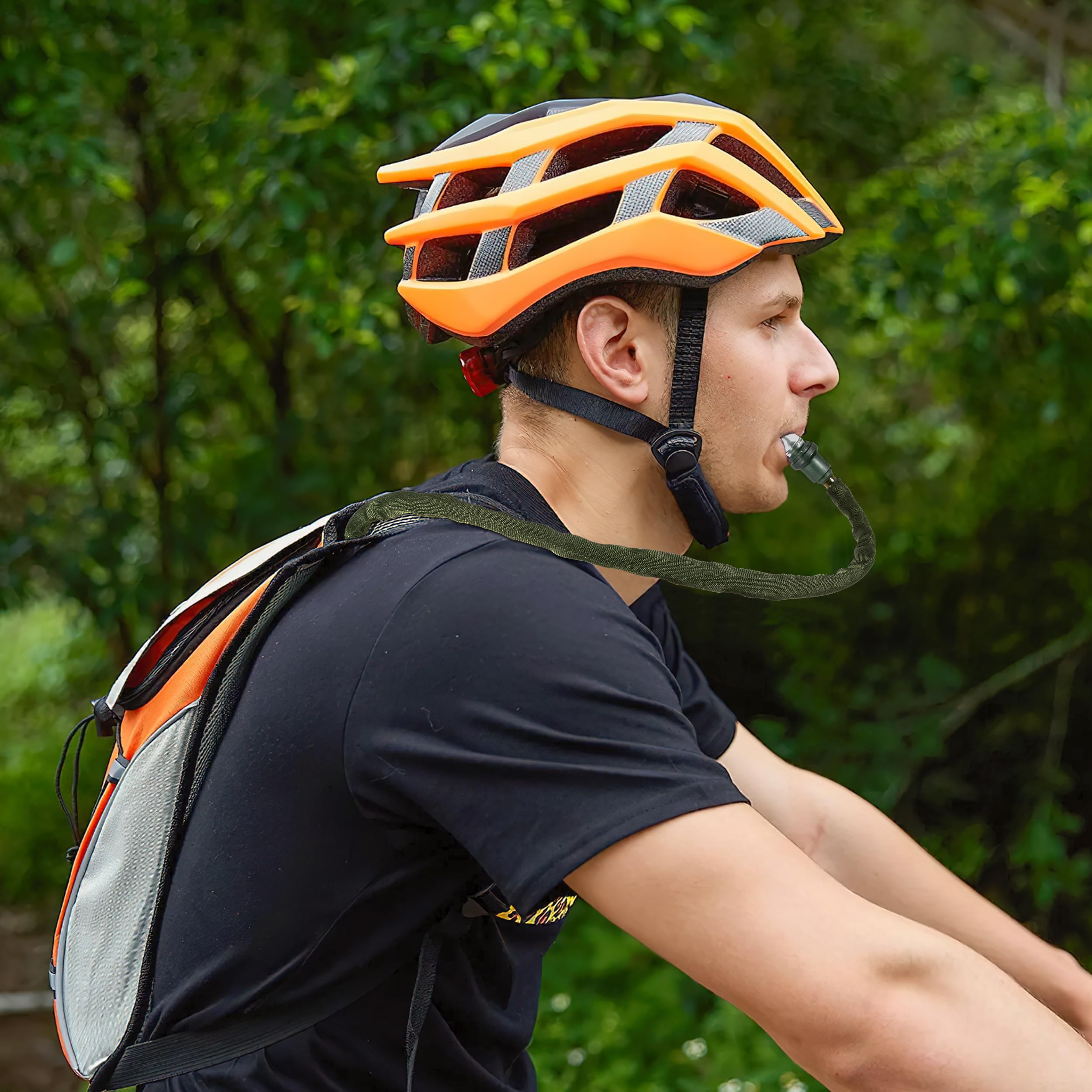 Bolsa de Hidratación 2L Bolsa de Agua Verde Portátil con Tubo para Beber para Ciclismo Escalada Senderismo al Aire Libre