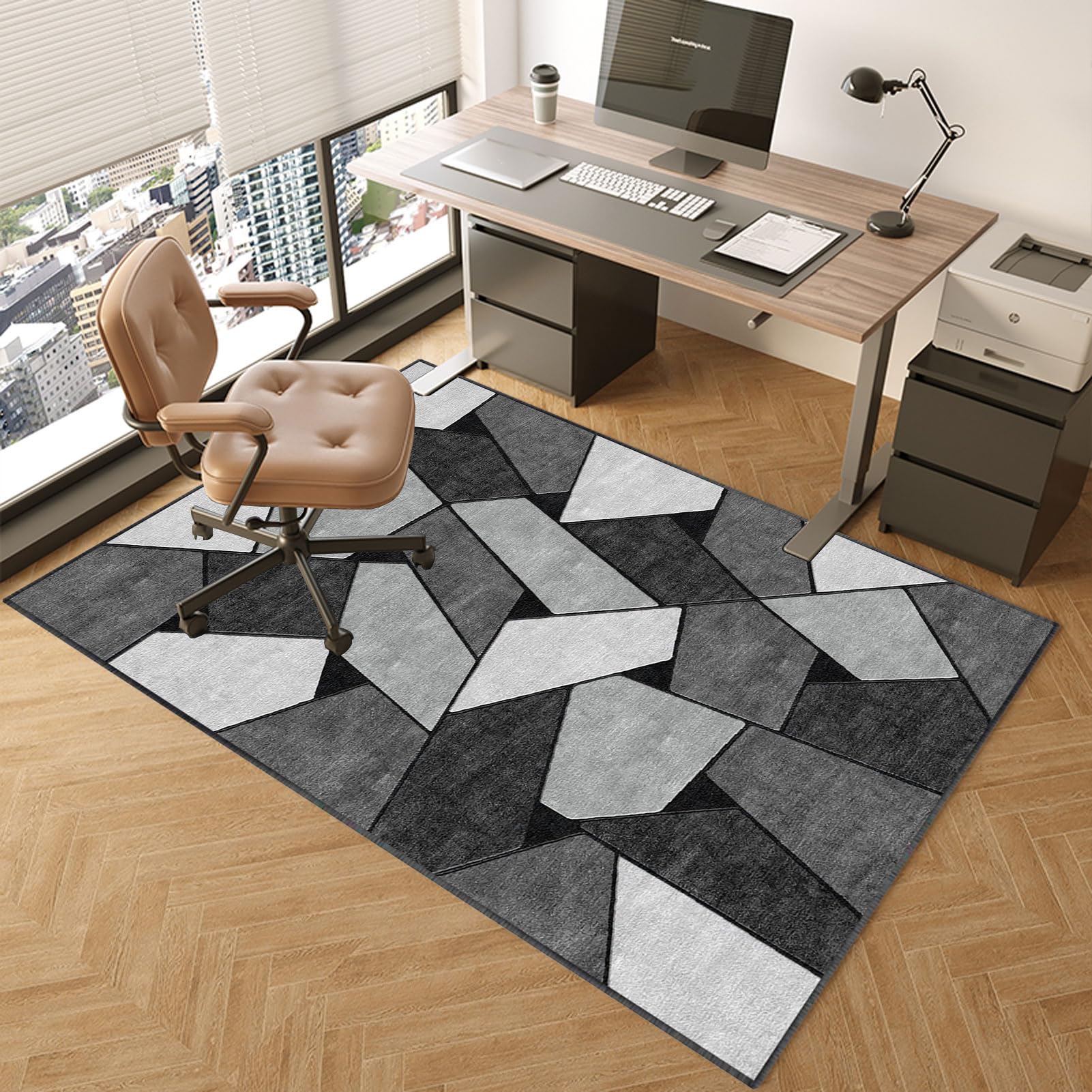TOYOCC Chair Mat For Carpeted Floor 90 x 120 cm, Gaming Chair Mats, Office Chair Mat, Multi-Purpose Carpet Protector, Desk Chair For Carpeted and Hardwood Floor, Protects Floors, Anti-Skidding