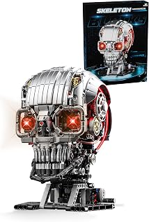 Mechanical Skull Building Blocks Set with Mechanical Movable & Light Effects，Compatible with Lego Animal,Authentically Detailed Build and Display Model for Home or Office Décor(1099PCS)