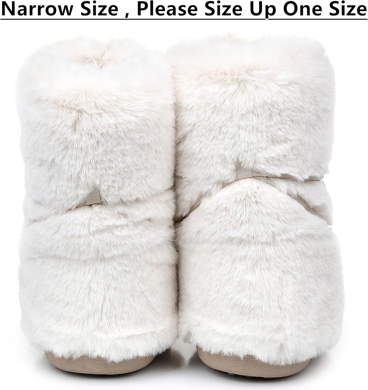 Winter Boots for Women, Furry Fuzzy Fluffy Faux Fur Snow Boots with Fur Lined Non-Slip Outsole Black White Pink Boots - Image 6