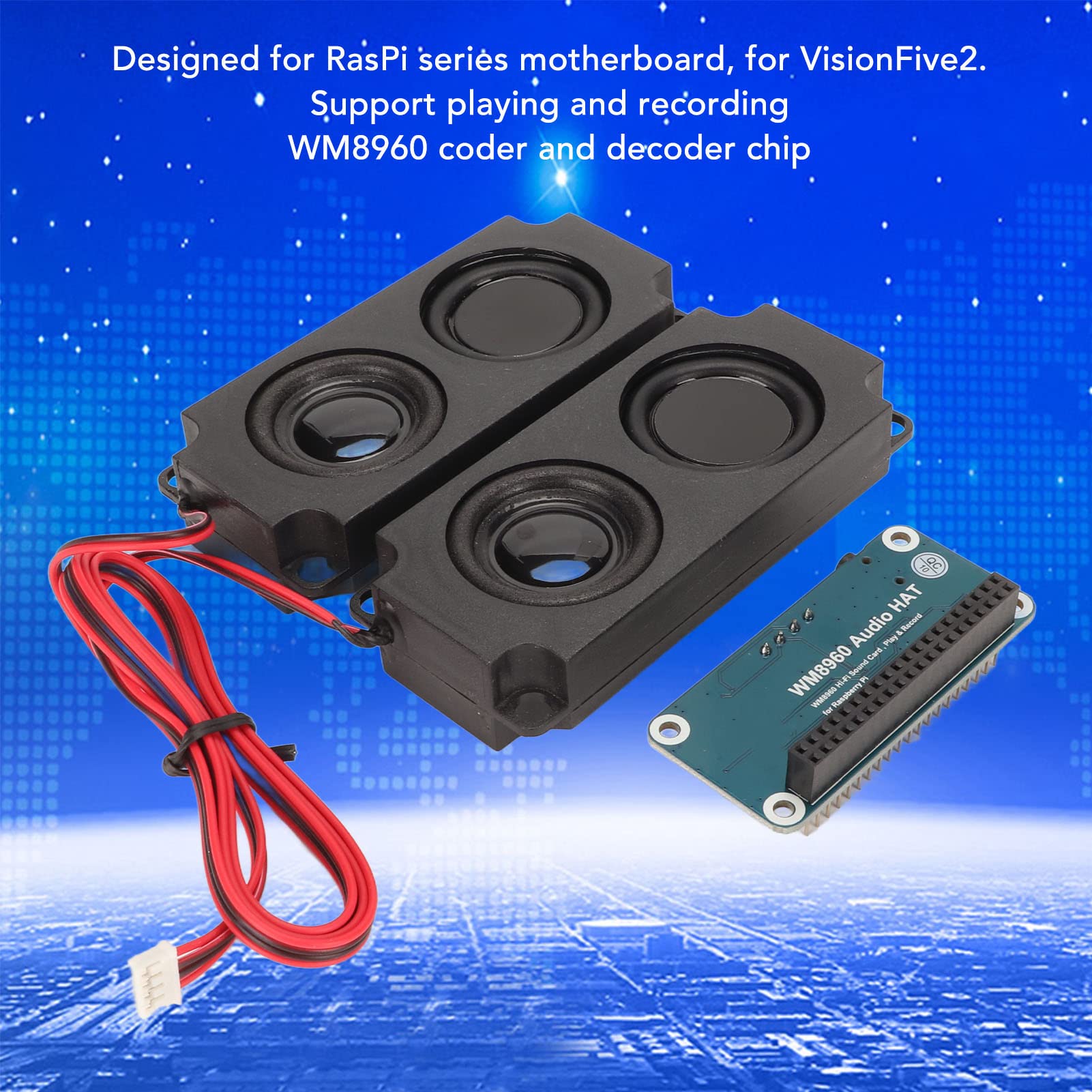 Cryfokt Tarjeta de Sonido HiFi WM8960 Módulo Hat de con Interfaz I2S, Compatible con Grabación Estéreo, Relación Señal-Ruido ADC de 94 DB, Audiófilos y Entusiastas de la Música