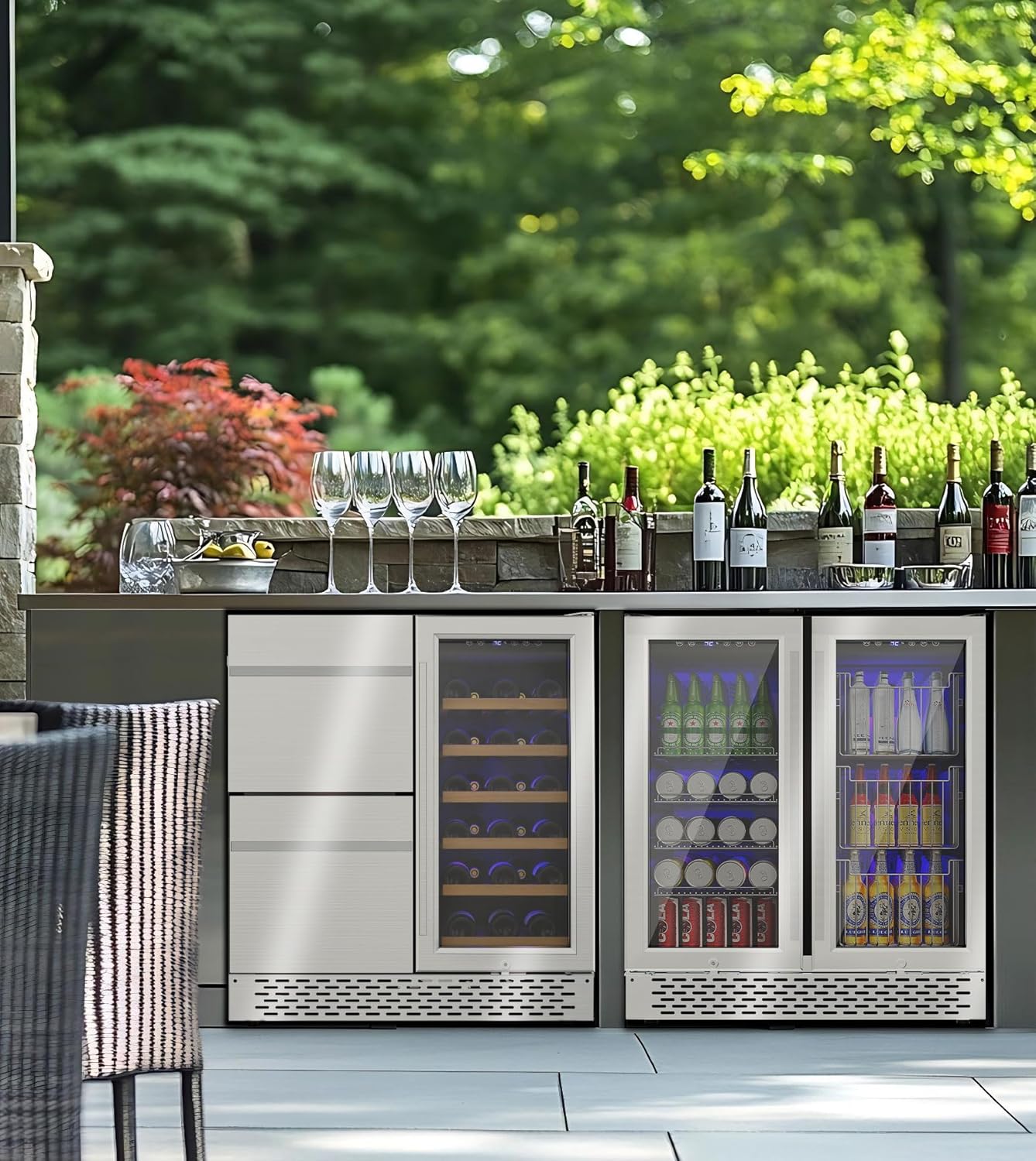 60'' Wine and Beverage Refrigerator with Intelligent Control Advanced Compressor Under Counter