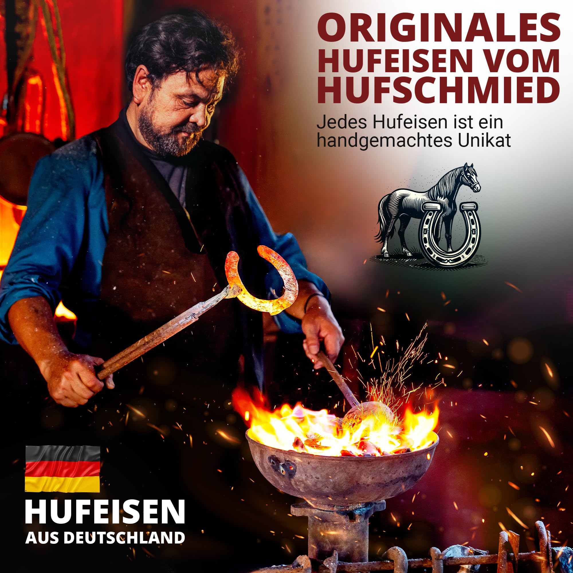 PURAJA Hufeisen Geschenk | Echtes getragenes Hufeisen | Glücksbringer zum Geburtstag, Einzug, Richtfest, zur Hochzeit, Taufe oder Geburt | Original inkl. Echtheitszertifikat