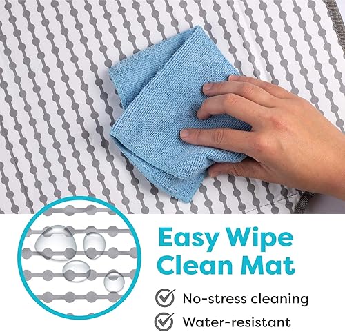 Miniatura 7 de Cambiador de pañales portátil para bebé, estación de cambio de viaje impermeable, reposacabezas acolchado integrado, incluye bolsillos de malla para