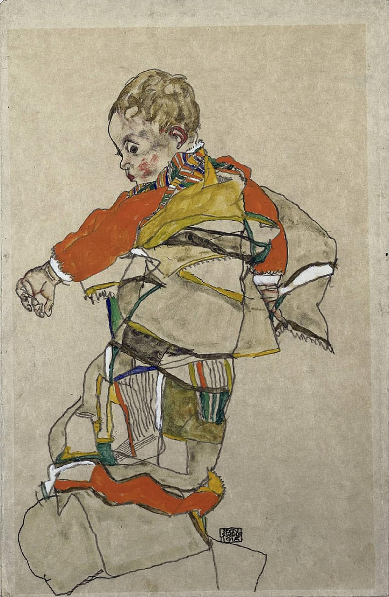 POSTERIIk Vintage Art Print Images Pictures Print Portrait of a child by Egon Schiele Modern Colour Posters for Office Home Decor 60x90cm