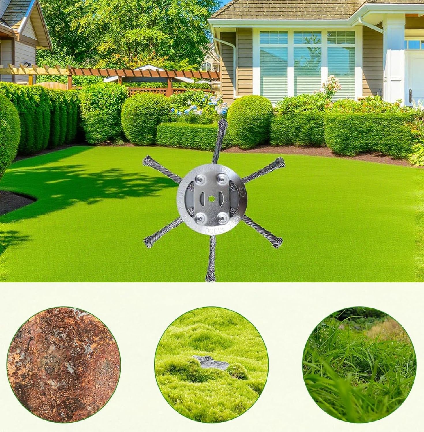 3 Pcs Steel Wire Grass Trimmer Head, String Trimmer Replacement Head, 6 Inches& 5.5mm hole Universal Steel Wire Weed Trimmer Head for Electric Battery Powered Cordless String Trimmer (3, Silver)