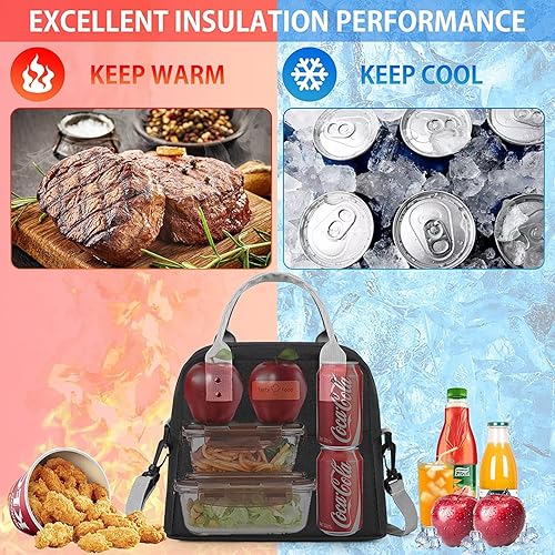 Miniatura 5 de Bolsa de almuerzo multicolor portátil con película de aluminio Bolsa térmica de picnic más fresco