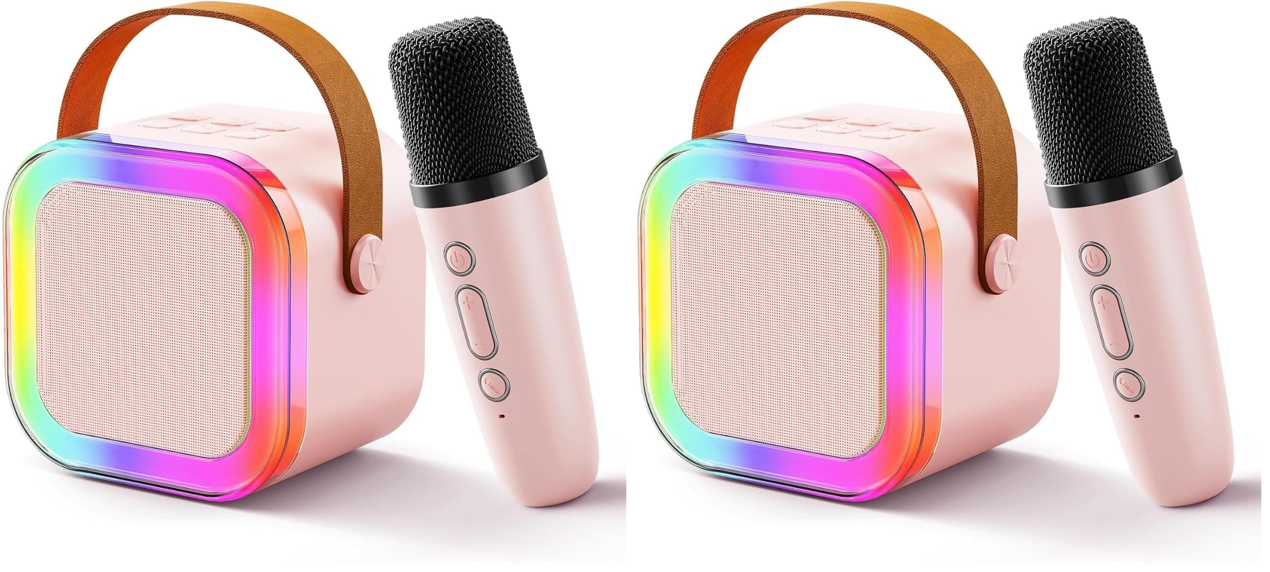 Storio Rechargeable Wireless Mini Portable Bluetooth Karaoke Machine | Bluetooth Speaker with Microphone & LED Lights - Kids Music Singing Toys for Girl Boy Birthday Gift Ideas (Pack of 2)-image-46