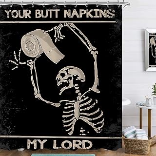 Gothic Halloween Skull Shower Curtain 60Wx72L Inch Black Red Rose Floral Romantic Goth Skeleton Scary Horror Nightmare Bathroom Accessories Set Decor Waterproof Fabric 12 Plastic Hooks