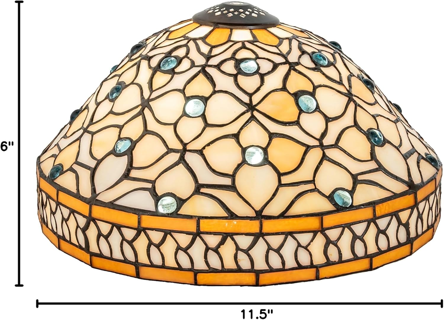 11.5" Wide Jeweled Quatrefoil Recurve Sh