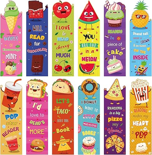 Marcapáginas para niños, 72 marcapáginas de frutas de verano, coloridos e inspiradores, marcadores de lectura para fines de año, regalos para