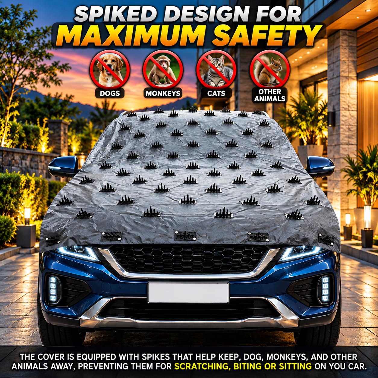 Spike Car Cover - Protect Your Car from Animals -6