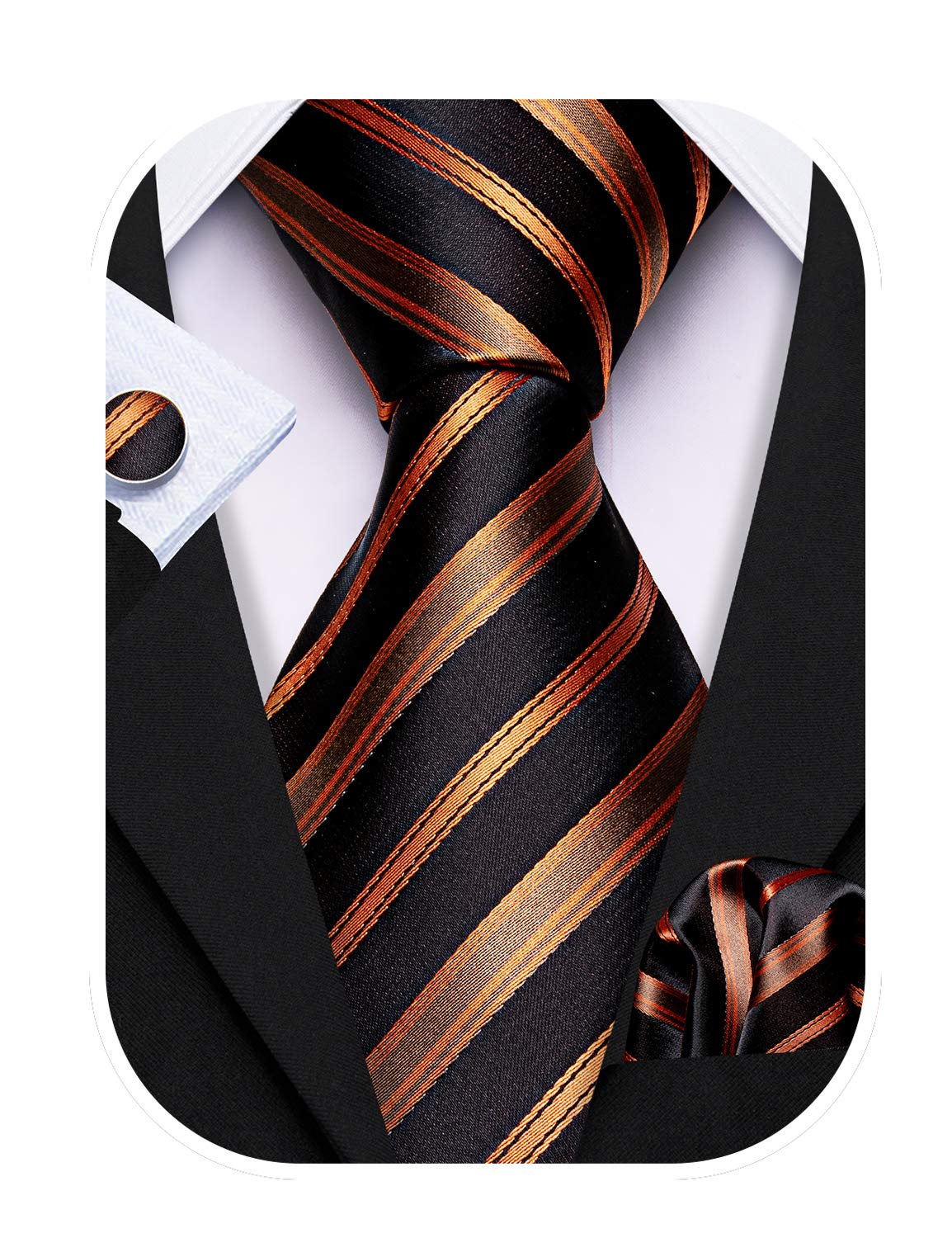 Barry.Wang Formal Men Ties Silk Necktie for Wedding Business Woven Elegant