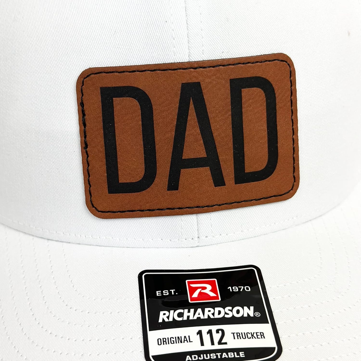 Dad Hat Gift for Father’s Day, Grandpa Gift Trucker Hat Snapback for Dad Golf Hat for Dad Custom Leather Patch Hat for New Dad