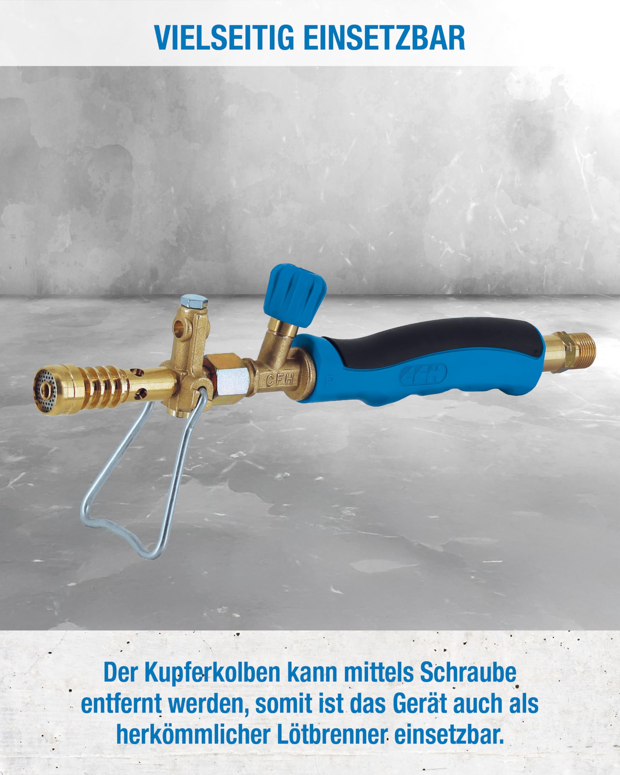 CFH Kupferlötkolben KL 147 350 g Hammer Gas Lötkolben zum Weichlöten