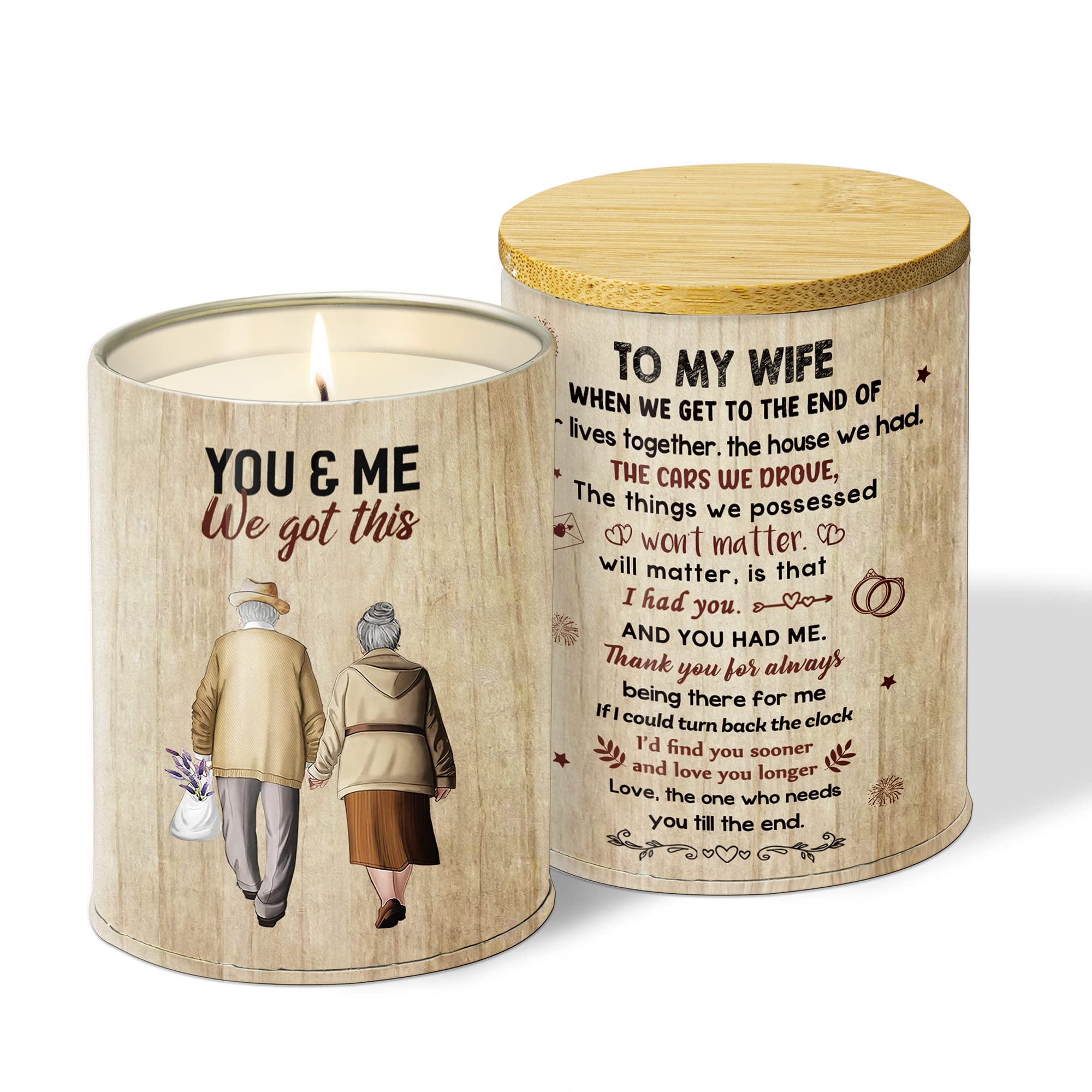 Personalized Candles Birthday Mother's Day Gift for Wife, Lavender Candle 10 Oz Gift for Her, Romantic Valentine's Gifts for Her, Wife Lavender Candles