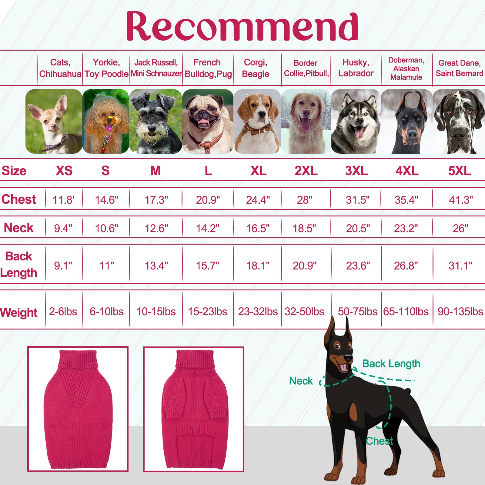 IECOii Dog Christmas Jumper,XXL Extra Large Dog Jumpers Long Sleeve,Turtleneck Doggy Sweatshirt for Extra Large Dogs boy Girl,Large Size Dog Cold Weather Outfit English Bulldog Clothes for Winter - Image 4