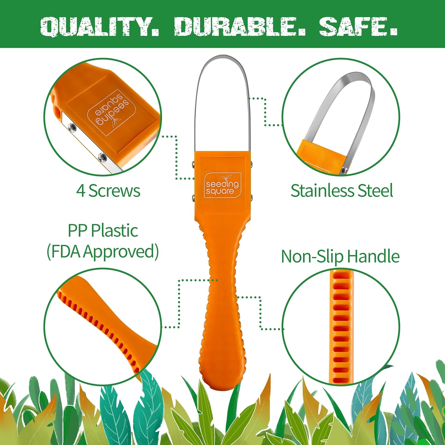 Seeding Square Sneaky Weeder Bundle – Hand Weeding Tool with Seed Spacing Template for Easy Weed Removal & Organized Raised Bed Gardening