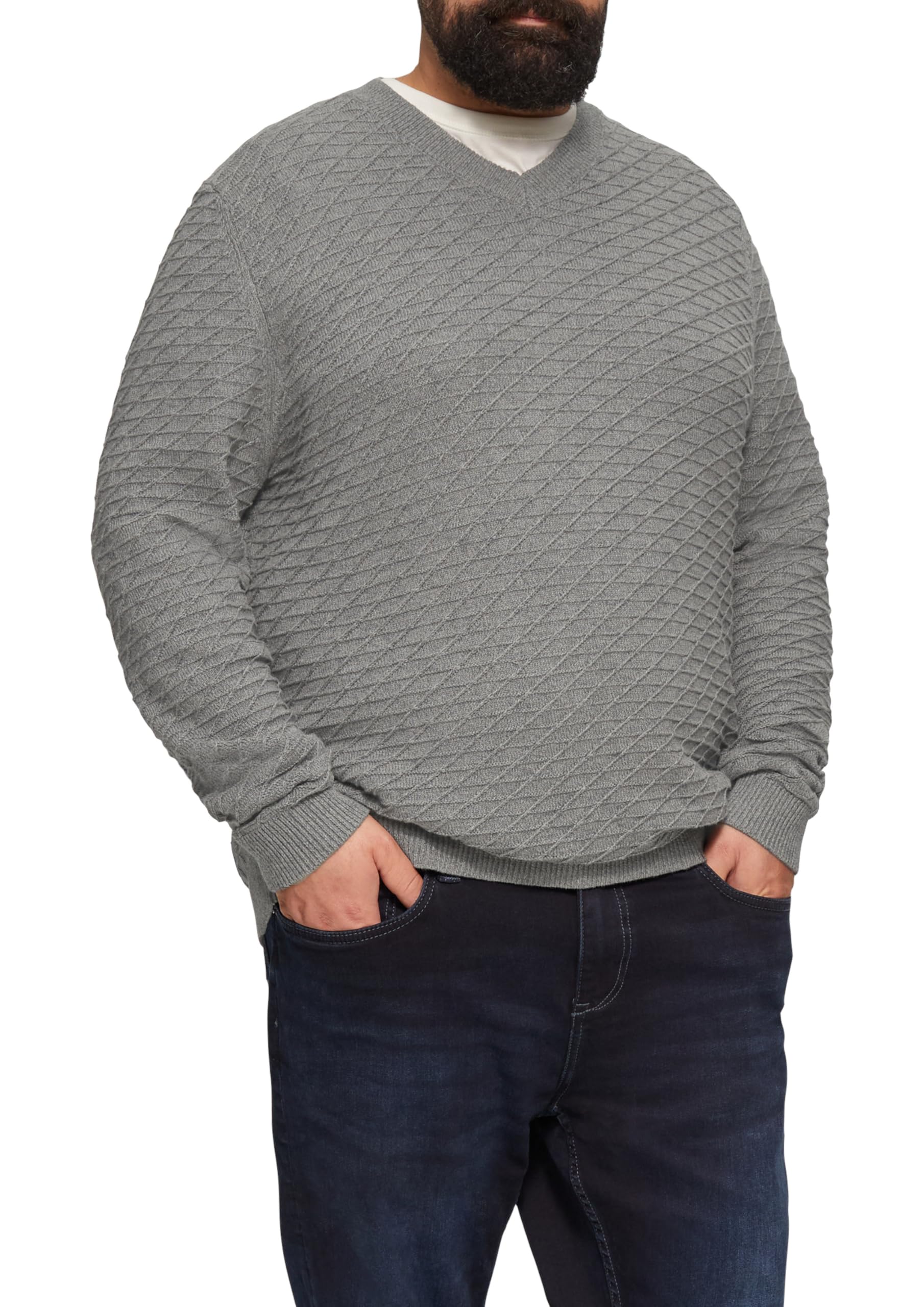s.Oliver Herren 2160083 Pullover mit Strukturmuster (1er Pack)