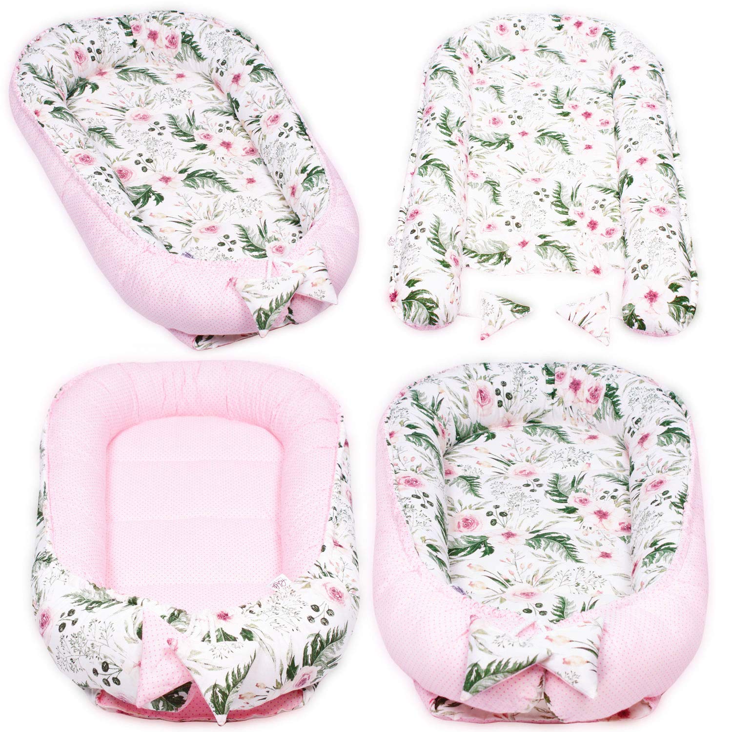 PaLulli Baby Nest Cama Nido de Bebé Recién Nacido para Acurrucarse, Capullo Multifuncional, Reductor Protector de Cuna Cama de Viaje para Dormir Nido bebé Reversible
