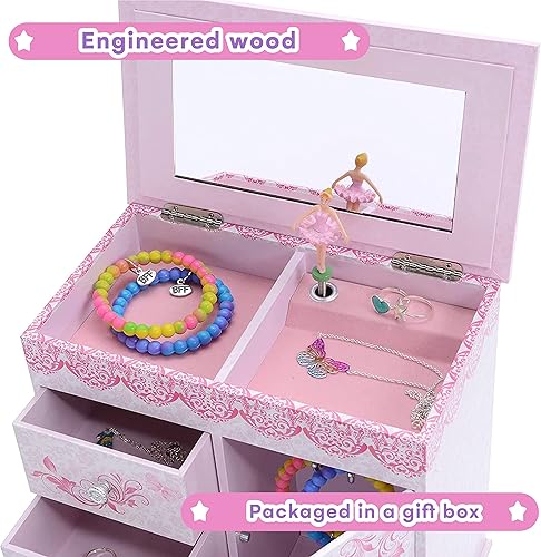 Miniatura 5 de JewelKeeper - Joyero de música vertical con 3 cajones